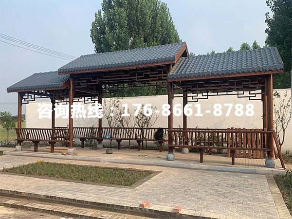 濟南防腐木 復(fù)古長廊 案例展示